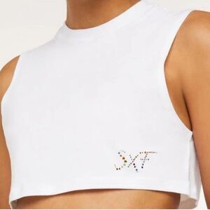 Savage X Fenty Sleeveless Angel White Crop Sleep Top Size 1X NWT‎